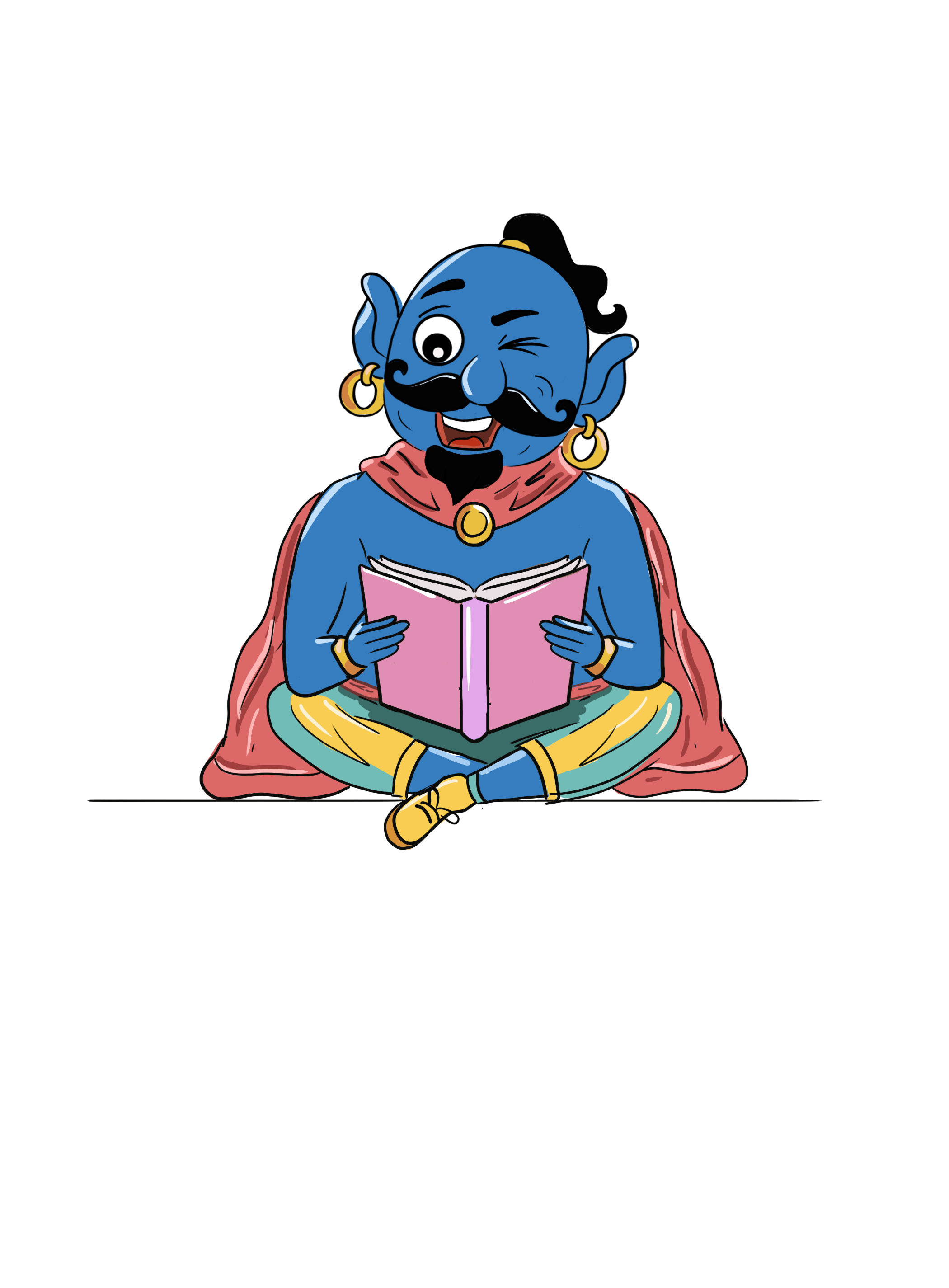 Finny reading a comic book
