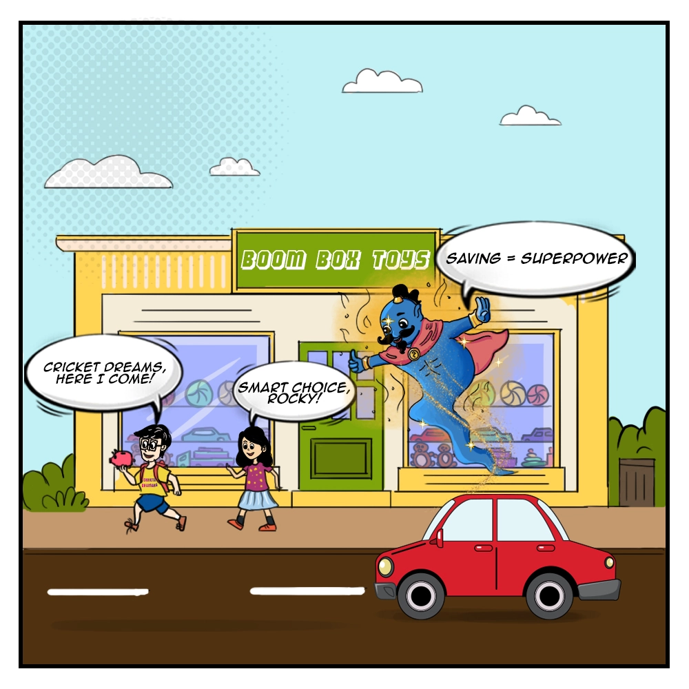 KidoFin Comic Panel 3 - Teaching Kids How to Manage Their Money